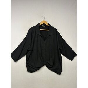 Minimalist Professional 89th + Madison Womens 3X Black Front Knot Textured Top